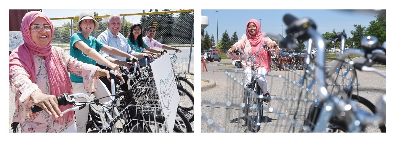 Afghan women ride bikes at Markham Cycles